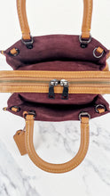 Load image into Gallery viewer, Coach 1941 Rogue 25 Light Saddle Brown Leather & Burgundy Suede Handbag - Coach 54536