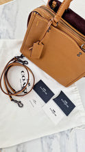 Load image into Gallery viewer, Coach 1941 Rogue 25 Light Saddle Brown Leather & Burgundy Suede Handbag - Coach 54536Coach 1941 Rogue 25 Light Saddle Brown Leather & Burgundy Suede Handbag - Coach 54536