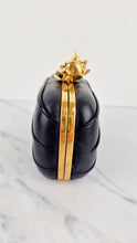 Load image into Gallery viewer, Alexander McQueen Mohawk Skull Box Clutch Black Leather and Swarovski Crystals 000926