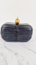 Load image into Gallery viewer, Alexander McQueen Mohawk Skull Box Clutch Black Leather and Swarovski Crystals 000926