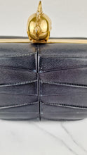 Load image into Gallery viewer, Alexander McQueen Mohawk Skull Box Clutch Black Leather and Swarovski Crystals 000926