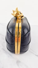 Load image into Gallery viewer, Alexander McQueen Mohawk Skull Box Clutch Black Leather and Swarovski Crystals 000926
