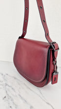 Load image into Gallery viewer, Coach 1941 Saddle 23 Bag in Burgundy Smooth Leather - Crossbody Shoulder Bag Red Brown - Coach 55036