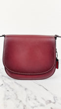 Load image into Gallery viewer, Coach 1941 Saddle 23 Bag in Burgundy Smooth Leather - Crossbody Shoulder Bag Red Brown - Coach 55036