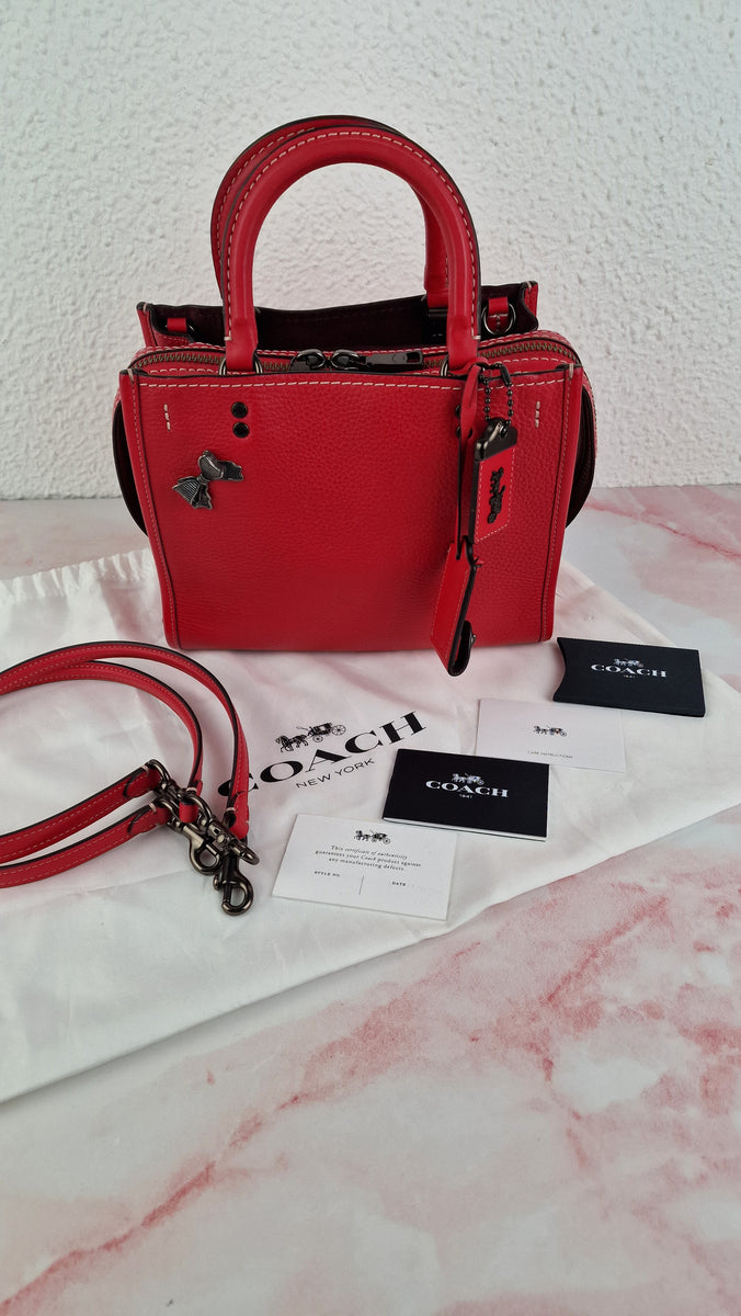 Coach Rogue 25 in 1941 Red Ruby Pebbled Leather Bag - Coach 54536