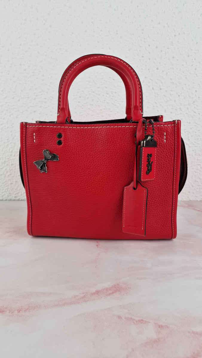 C1【used】COACH ハンドバッグ ブラウン1941 レッド COACH Signature BROWN 1941 RED Canvas Leather CITY TOTE