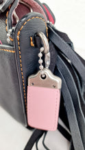 Load image into Gallery viewer, Coach 1941 Dinky With Wild Tea Roses & Fringe in Black & Pink - Crossbody Shoulder Bag Floral Flowers Tooled Leather Appliqué - Coach 86847