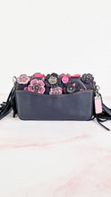 Load image into Gallery viewer, Coach 1941 Dinky With Wild Tea Roses & Fringe in Black & Pink - Crossbody Shoulder Bag Floral Flowers Tooled Leather Appliqué - Coach 86847