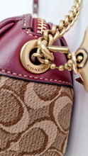 Load image into Gallery viewer, Coach Joni Crossbody in Signature Jacquard & Burgundy Leather with Pyramid Rivets Bag - Coach 48205
