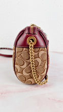 Load image into Gallery viewer, Coach Joni Crossbody in Signature Jacquard & Burgundy Leather with Pyramid Rivets Bag - Coach 48205
