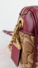 Load image into Gallery viewer, Coach Joni Crossbody in Signature Jacquard & Burgundy Leather with Pyramid Rivets Bag - Coach 48205