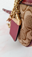 Load image into Gallery viewer, Coach Joni Crossbody in Signature Jacquard & Burgundy Leather with Pyramid Rivets Bag - Coach 48205