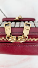 Load image into Gallery viewer, Coach Joni Crossbody in Signature Jacquard & Burgundy Leather with Pyramid Rivets Bag - Coach 48205