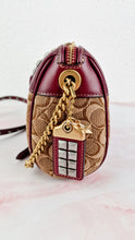 Load image into Gallery viewer, Coach Joni Crossbody in Signature Jacquard & Burgundy Leather with Pyramid Rivets Bag - Coach 48205