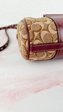 Load image into Gallery viewer, Coach Joni Crossbody in Signature Jacquard & Burgundy Leather with Pyramid Rivets Bag - Coach 48205