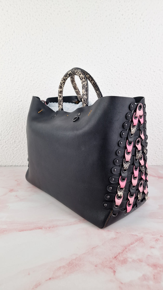Coach 1941 Rogue Tote Bag With Links in Black & Pink With