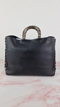 Load image into Gallery viewer, Coach 1941 Rogue Tote Bag With Links in Black & Pink With Snakeskin Handles