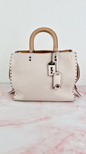 Load image into Gallery viewer, Coach 1941 Rogue 31 in Chalk White Pebble Leather with Border Rivets & Brass Hardware - Coach 30457