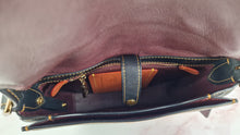 Load image into Gallery viewer, Coach 1941 Saddle 23 Bag in Black & Burgundy Tea Roses Appliqué Crossbody Shoulder Bag - Coach 38195