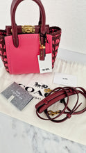 Load image into Gallery viewer, Coach 1941 Troupe Tote 16 in Confetti Pink with Weaving Upwoven sides Smooth Leather - Crossbody Mini Bag Handbag - Coach 619
