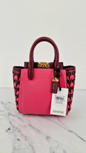 Load image into Gallery viewer, Coach 1941 Troupe Tote 16 in Confetti Pink with Weaving Upwoven sides Smooth Leather - Crossbody Mini Bag Handbag - Coach 619