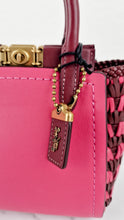 Load image into Gallery viewer, Coach 1941 Troupe Tote 16 in Confetti Pink with Weaving Upwoven sides Smooth Leather - Crossbody Mini Bag Handbag - Coach 619
