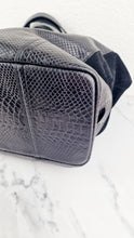 Load image into Gallery viewer, Coach Hadley XL Tote in Black Python Embossed Leather & Suede - Coach F30963