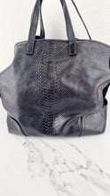 Load image into Gallery viewer, Coach Hadley XL Tote in Black Python Embossed Leather & Suede - Coach F30963