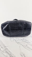 Load image into Gallery viewer, Coach Hadley XL Tote in Black Python Embossed Leather & Suede - Coach F30963