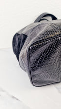 Load image into Gallery viewer, Coach Hadley XL Tote in Black Python Embossed Leather & Suede - Coach F30963