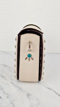 Load image into Gallery viewer, Coach Page Crossbody Bag Chalk Smooth Leather With Western Rivets and Snakeskin - Handbag - Coach 86731