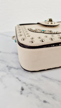 Load image into Gallery viewer, Coach Page Crossbody Bag Chalk Smooth Leather With Western Rivets and Snakeskin - Handbag - Coach 86731