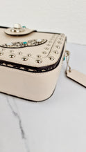 Load image into Gallery viewer, Coach Page Crossbody Bag Chalk Smooth Leather With Western Rivets and Snakeskin - Handbag - Coach 86731