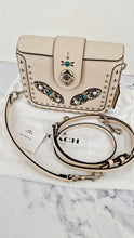 Load image into Gallery viewer, Coach Page Crossbody Bag Chalk Smooth Leather With Western Rivets and Snakeskin - Handbag - Coach 86731