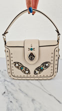 Load image into Gallery viewer, Coach Page Crossbody Bag Chalk Smooth Leather With Western Rivets and Snakeskin - Handbag - Coach 86731