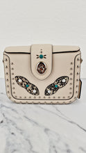 Load image into Gallery viewer, Coach Page Crossbody Bag Chalk Smooth Leather With Western Rivets and Snakeskin - Handbag - Coach 86731