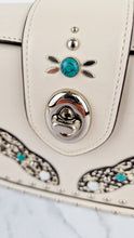 Load image into Gallery viewer, Coach Page Crossbody Bag Chalk Smooth Leather With Western Rivets and Snakeskin - Handbag - Coach 86731