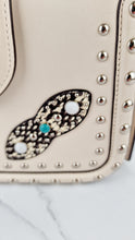 Load image into Gallery viewer, Coach Page Crossbody Bag Chalk Smooth Leather With Western Rivets and Snakeskin - Handbag - Coach 86731