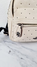 Load image into Gallery viewer, Coach Mini Campus Backpack in Chalk White Pebble Leather with Bandana Rivets - Coach 55628