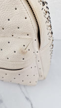 Load image into Gallery viewer, Coach Mini Campus Backpack in Chalk White Pebble Leather with Bandana Rivets - Coach 55628