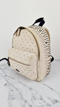 Load image into Gallery viewer, Coach Mini Campus Backpack in Chalk White Pebble Leather with Bandana Rivets - Coach 55628