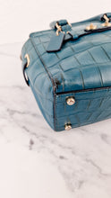 Load image into Gallery viewer, Coach Mini Blake Carryall in Teal Croc Embossed Leather - Handbag Crossbody Bag - Coach F37665