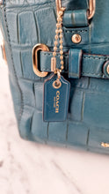 Load image into Gallery viewer, Coach Mini Blake Carryall in Teal Croc Embossed Leather - Handbag Crossbody Bag - Coach F37665