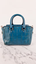 Load image into Gallery viewer, Coach Mini Blake Carryall in Teal Croc Embossed Leather - Handbag Crossbody Bag - Coach F37665