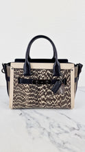 Load image into Gallery viewer, Coach Swagger 27 in Genuine Snakeskin Colorblock Black & White Chalk Leather Handbag - Coach 57113