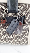 Load image into Gallery viewer, Coach Swagger 27 in Genuine Snakeskin Colorblock Black & White Chalk Leather Handbag - Coach 57113