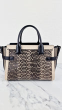 Load image into Gallery viewer, Coach Swagger 27 in Genuine Snakeskin Colorblock Black & White Chalk Leather Handbag - Coach 57113