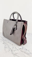Load image into Gallery viewer, Coach 1941 Rogue 31 in Heather Grey Pebbled Leather with Oxblood Suede Sides Colorblock Satchel Handbag - Coach 23755