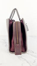 Load image into Gallery viewer, Coach 1941 Rogue 31 in Heather Grey Pebbled Leather with Oxblood Suede Sides Colorblock Satchel Handbag - Coach 23755