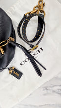 Load image into Gallery viewer, Coach 1941 Duffle Bag with Border Rivets in Black Pebble Leather with Zip Top Tea Rose - Crossbody bag